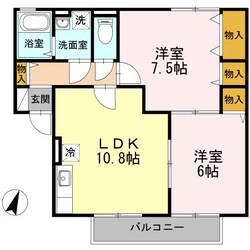 グリーンベルズ（Ｄ）の物件間取画像